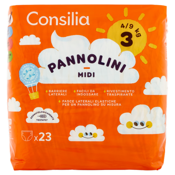 Consilia Pannolini per Bambini Midi 4-9 kg 3 20 pezzi