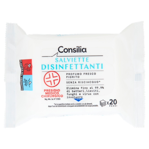 Consilia Salviettine Mani Disinfettanti Presidio Medico Chirurgico 20 pezzi