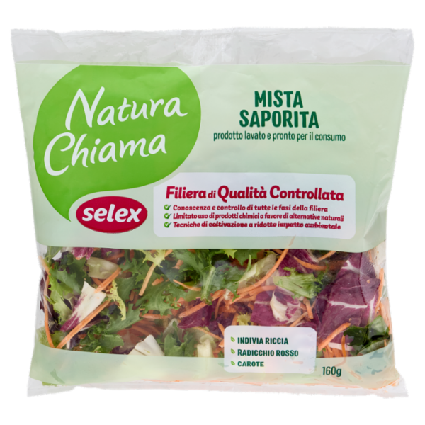 Selex Natura Chiama Insalata Mista Saporita Lavata e Pronta per il Consumo 160 g