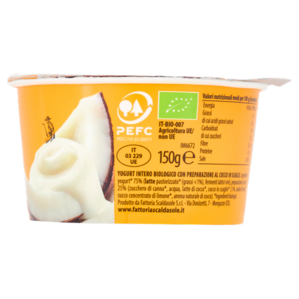 Fattoria Scaldasole con Scaglie di Cocco yogurt biologico 150 g