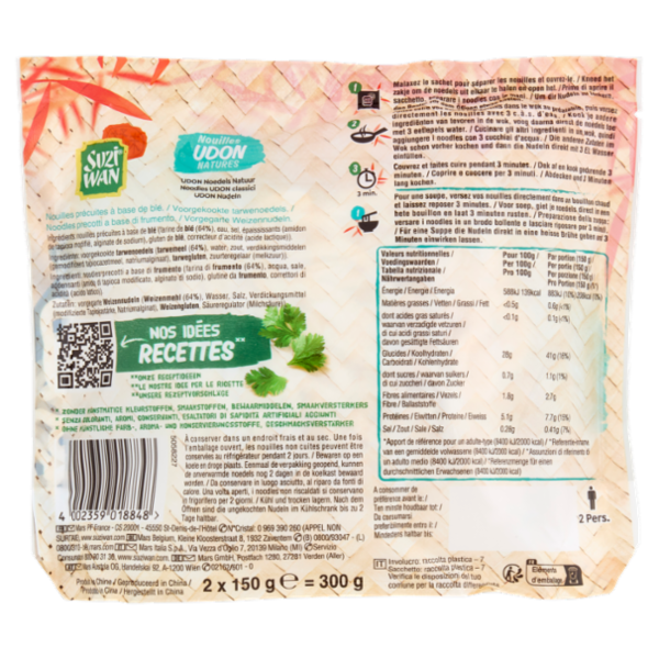 Suzi Wan Noodles Udon classici 2 x 150 g