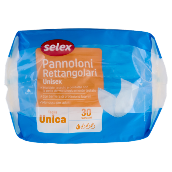 Selex Pannoloni Rettangolari Unisex con Barriere Taglia Unica 30 pezzi