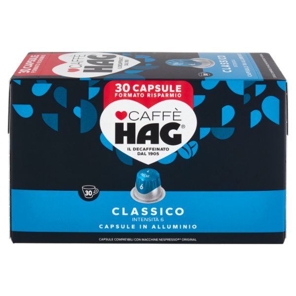 Caffè HAG Classico 6- 30 Capsule Caffè Compatibili con Macchine Nespresso*® Original 156g