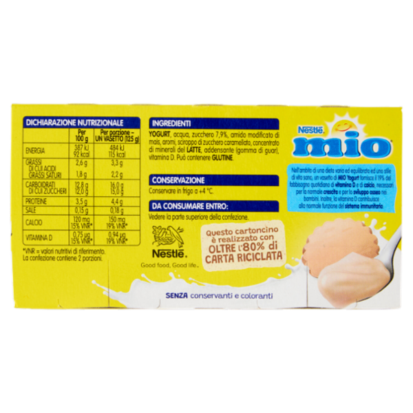 NESTLÉ MIO Yogurt Cremoso Senza Pezzi Gusto Biscotto 2x125g