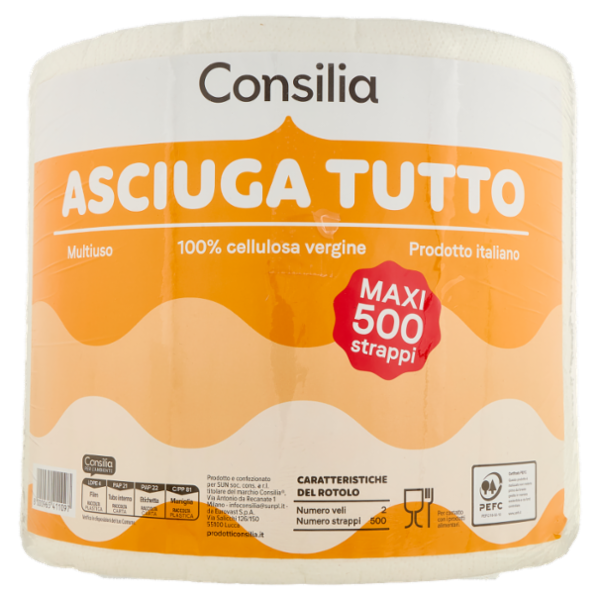 Consilia Asciugatutto 2 Veli Bobina 500 Strappi