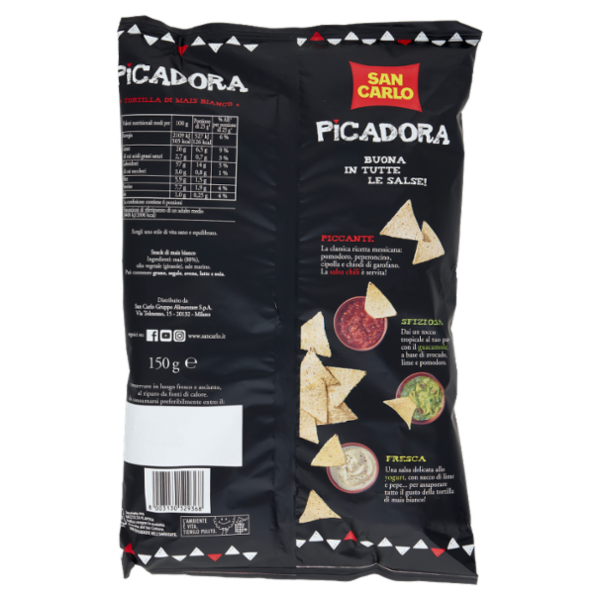 San Carlo Picadora Tortilla di Mais Bianco 150 g
