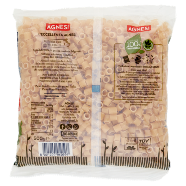 Agnesi Ditali Lisci N° 32 500 g