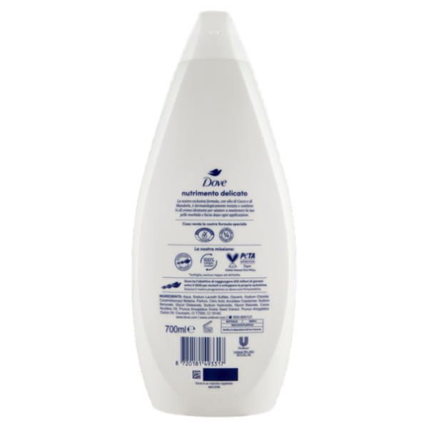 Dove bagnodoccia nutrimento delicato con olio di cocco e mandorle 700 ml