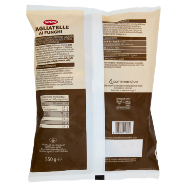 Selex Tagliatelle ai Funghi Surgelate 550 g