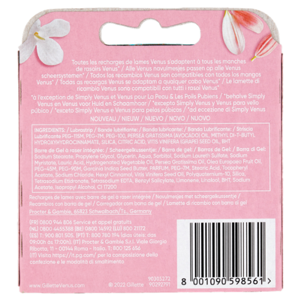 Gillette Venus Lamette Rasoi Donna Comfortglide Spa Breeze per Rasoio a 3 Lame, Confezione da 4