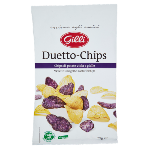 Gilli Duetto-Chips Chips di patate viola e gialle 75 g