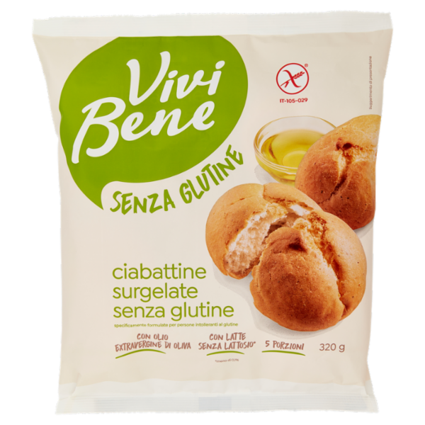 Vivi Bene Senza Glutine 5 Ciabattine Surgelate Senza Glutine 320 g