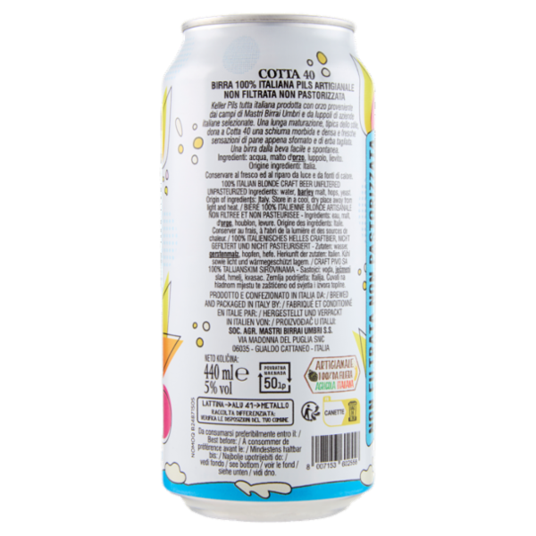 Mastri Birrai Umbri Birra Pils 100% Italiana Artigianale Cotta 40 440 ml