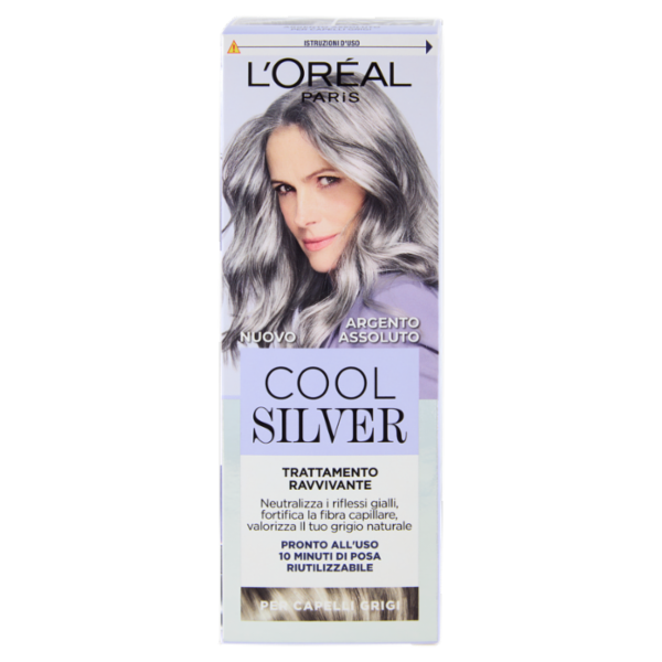 L'Oréal Paris Cool Silver Argento Assoluto Trattamento Ravvivante, per Capelli Grigi, 114 ml