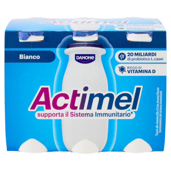 ACTIMEL, Yogurt da Bere con Vit B6 e D per il Sistema Immunitario, Bianco Naturale, 6X100G