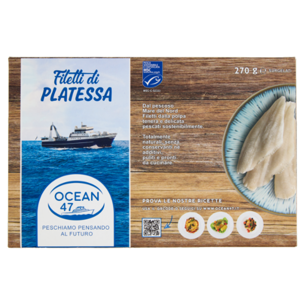Ocean 47 Filetti di Platessa Surgelati 270 g