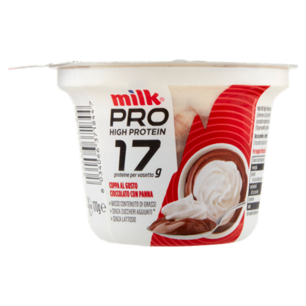Milk Pro High Protein 17g Coppa al gusto Cioccolato con Panna 170 g