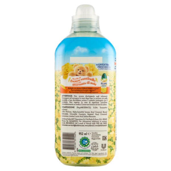 Coccolino Ammorbidente Concentrato Fresh Raggio di Sole 41 Lavaggi 952 ml