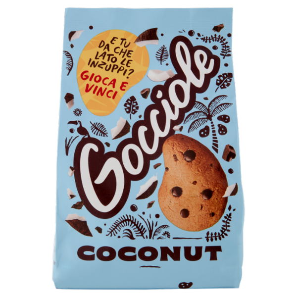 Pavesi Gocciole Coconut Biscotti con Gocce di Cioccolato Fondente e Cocco 320g