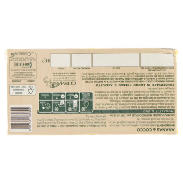 L'Angelica Mocktail Infusioni a Freddo Ananas & Cocco Piña Colada Infusion 18 Filtri 36 g