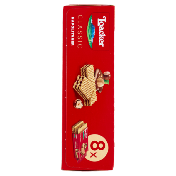 Loacker Classic Napolitaner Wafer con crema alle Nocciole 100% Italiane Wafers 45gx8