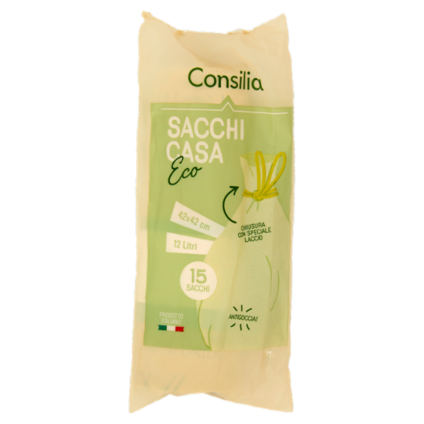Consilia Sacchi Pattumiera Biodegradabili Antigoccia Cm 42X42 15 pezzi