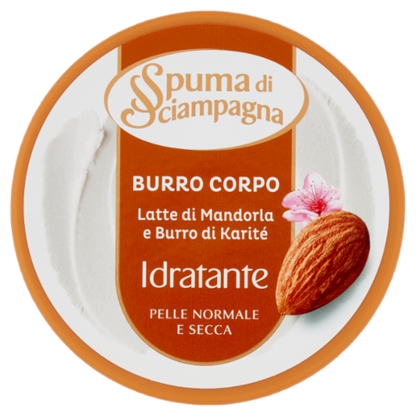 Spuma di Sciampagna Burro Corpo Latte di Mandorla e Burro di Karité Idratante 200 ml