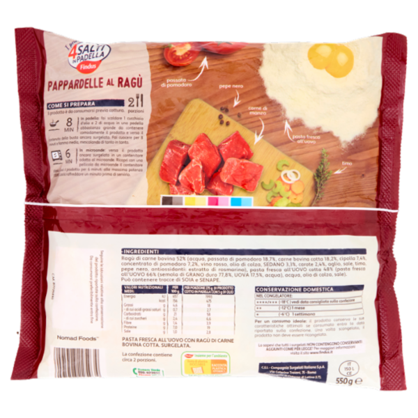 4 Salti in Padella Findus Pappardelle al Ragù 550 g