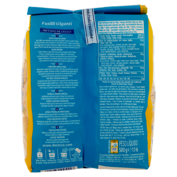 De Cecco Fusilli Giganti n°234 500 g