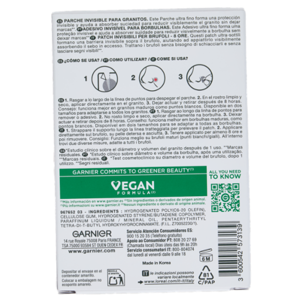 Garnier PureActive 8 Hours Pimple Patch Invisible 22 pz