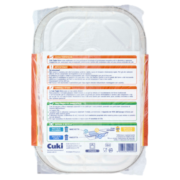 Cuki Cuoce Teglie Extra Alluminio alto spessore 4/6 Porzioni 2 pz
