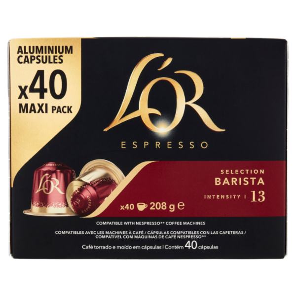L'Or Espresso Barista 13- 40 Capsule Caffè Compatibili con Macchine Nespresso*® Original 208g