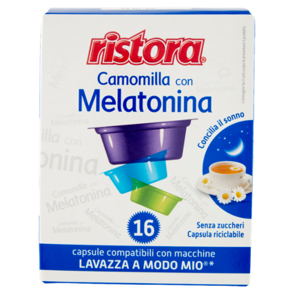 ristora Camomilla con Melatonina 16 Capsule Compatibili con macchine Lavazza a Modo Mio* 16 x 4 g