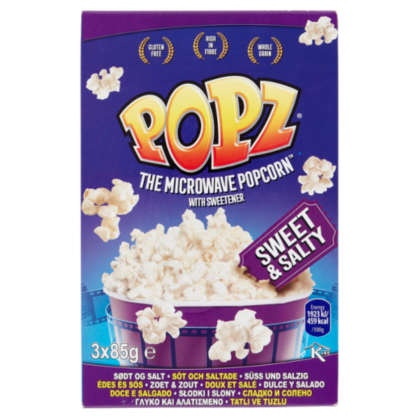 Popz the Microwave Popcorn Sweet & Salty 3 x 85 g