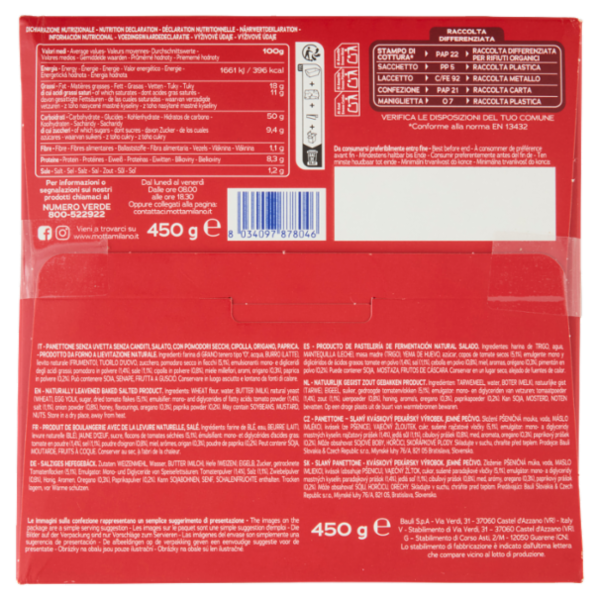 Motta Panettone Salato Ricetta all'Arrabbiata 450 g