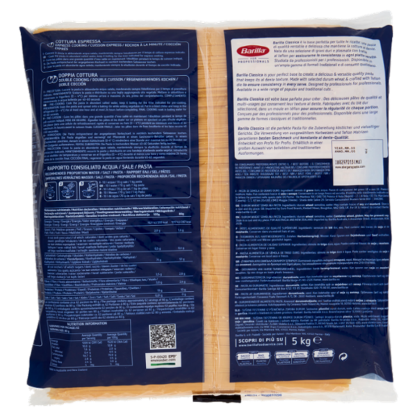 Barilla for Professionals Spaghetti n°5 Pasta Classica Lunga Catering Foodservice 5 kg