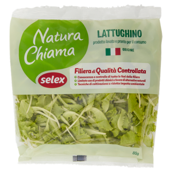 Selex Natura Chiama Lattughino Lavato e Pronto per il Consumo 80 g