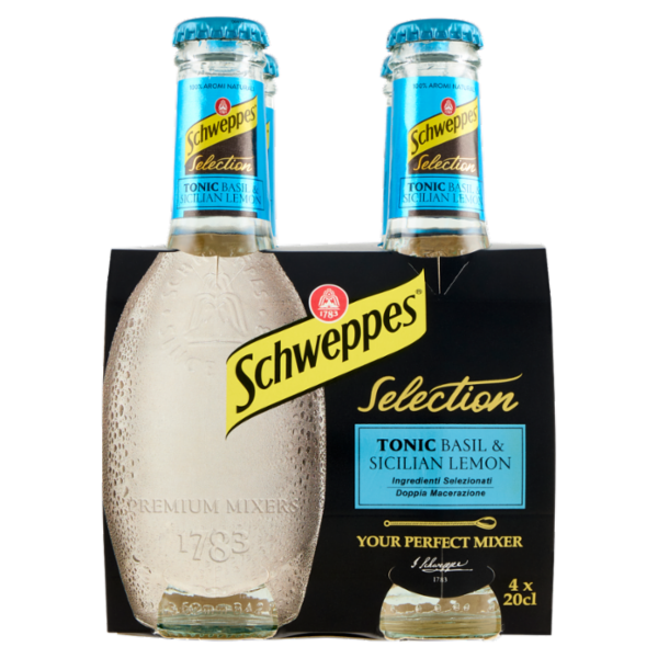 Schweppes Selection Tonic Basil & Sicilian Lemon cluster 4 x 0,20L ow