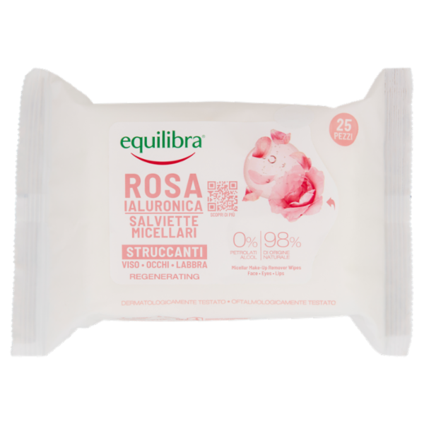 equilibra Rosa Ialuronica Salviette Micellari Struccanti 25 pz