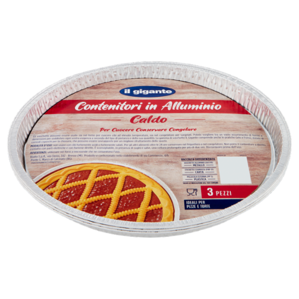 IL GIGANTE Contenitori in Alluminio Caldo 3 pz