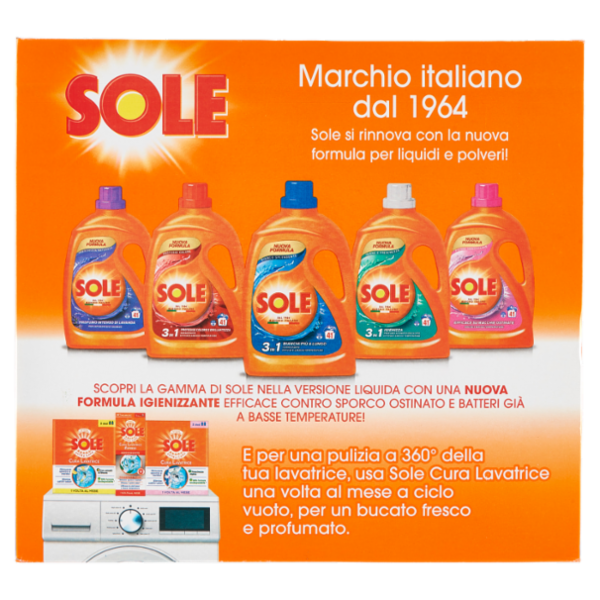 Sole Polvere lavatrice Bianco Splendente 52 lavaggi 2,6 kg