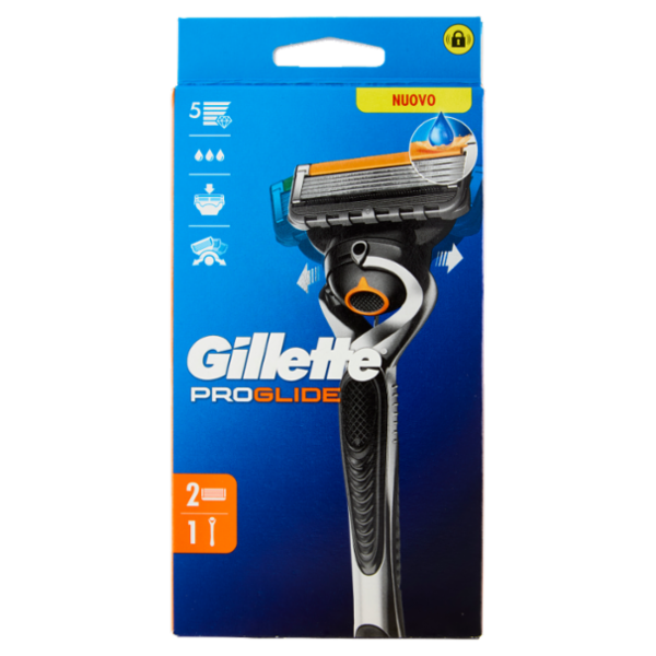 Gillette Proglide Rasoio da Uomo a 5 Lame, 1 Manico + 2 Lamette