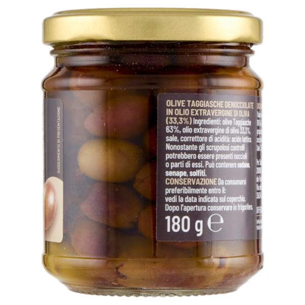 Selex Saper di Sapori Olive Taggiasche Denocciolate in Olio Extravergine d'Oliva 180 g