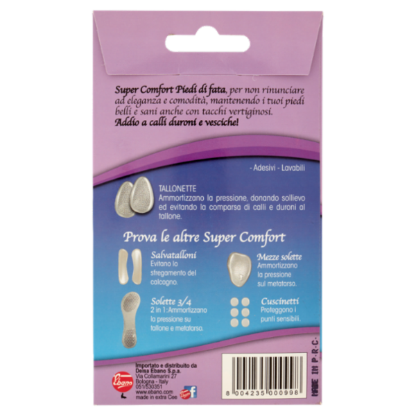 Ebano Super Comfort Tallonette in Gel Trasparente