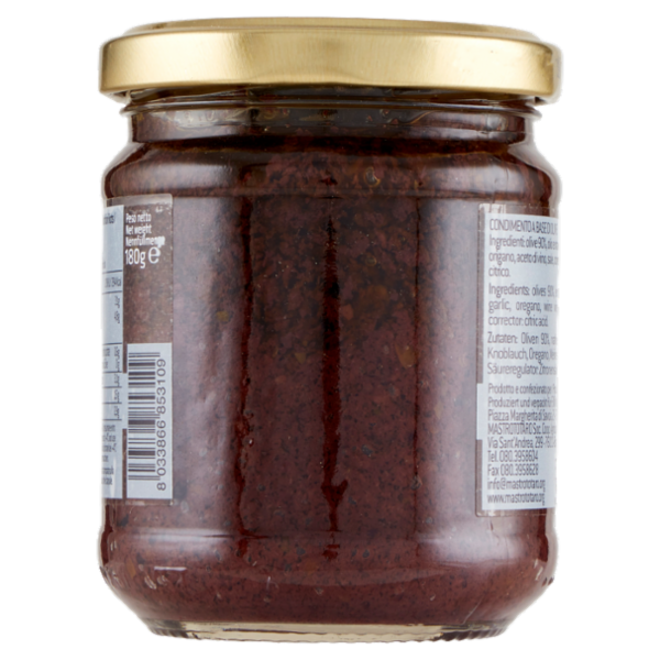 Mastrototaro food Patè di Olive Nere 180 g