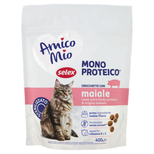 Selex Amico Mio Gatto Croccantini con Maiale Mono Proteico 400 g