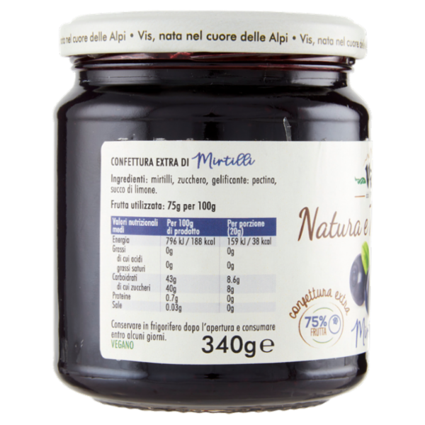 Vis Natura e Tradizione confettura extra Mirtilli 340 g