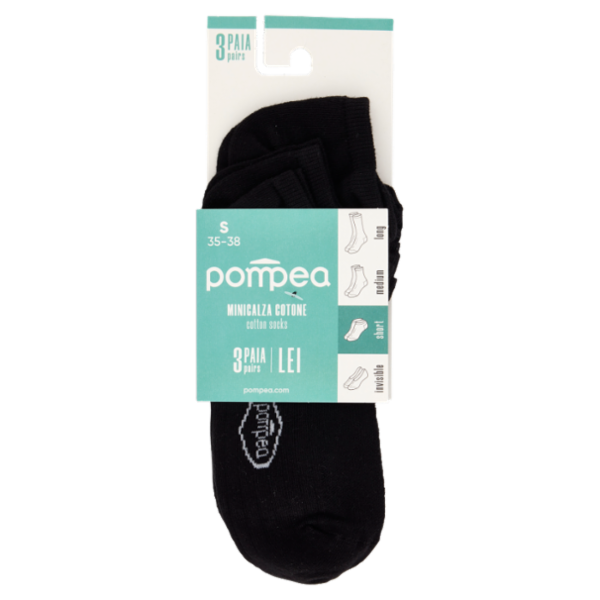 pompea Lei Minicalza Cotone short S 35-38 Nero 3 Paia