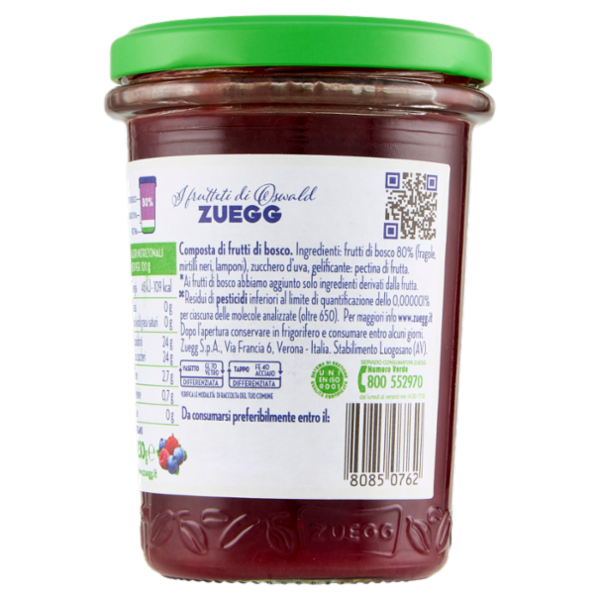 Zuegg I frutteti di Oswald Zuegg Zero Residui° 100% da Frutta* Frutti di Bosco 230 g