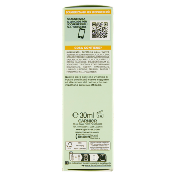 Garnier SkinActive Siero Vitamina C Notte 30 ml